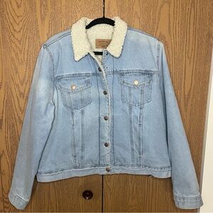 Signature by Levi Strauss Gold Tag Blue Jean Jacket with Sherpa Lining Women XXL